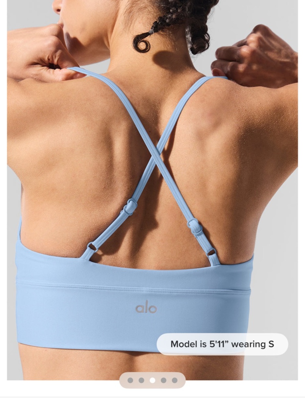 Alo Light Blue Strappy Sports Bra (matching shorts sold) - Picture 4 of 4